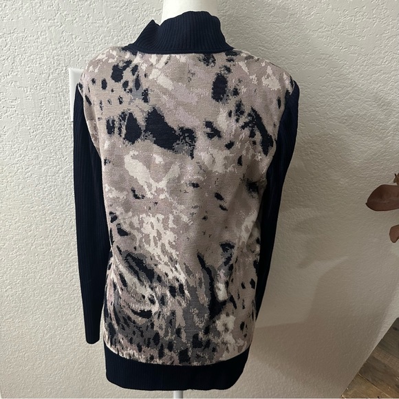 St John Mock Neck Zip up Sweater Jacket size large - Picture 6 of 9